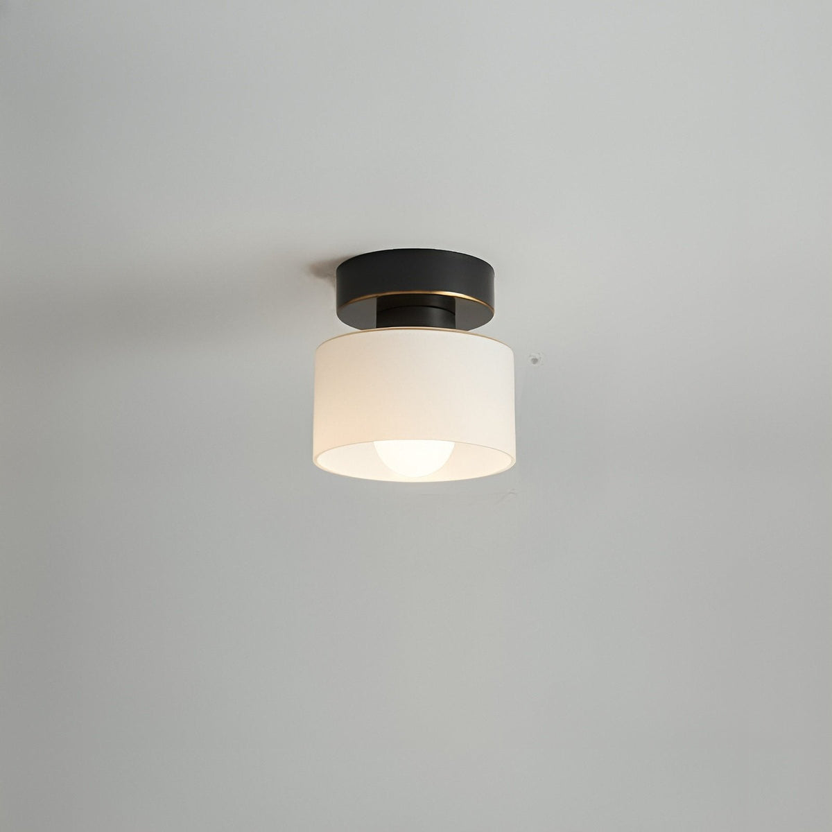 Bauhaus Geometrisk Alabast Semi-Flush Loftslampe Tromle
