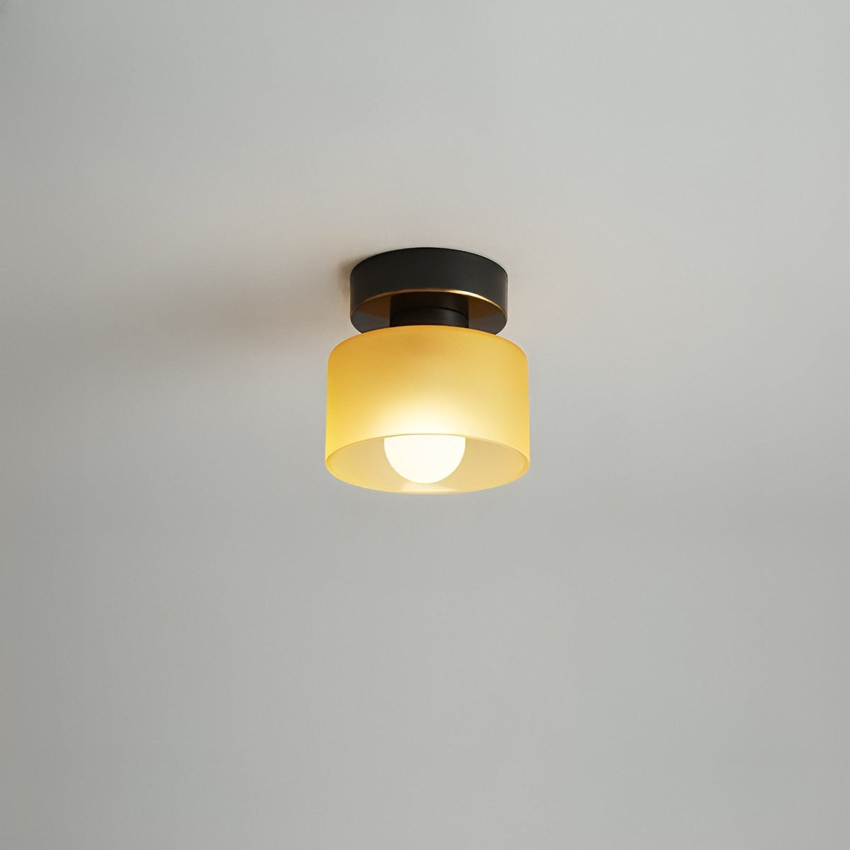 Bauhaus Geometrisk Alabast Semi-Flush Loftslampe Tromle