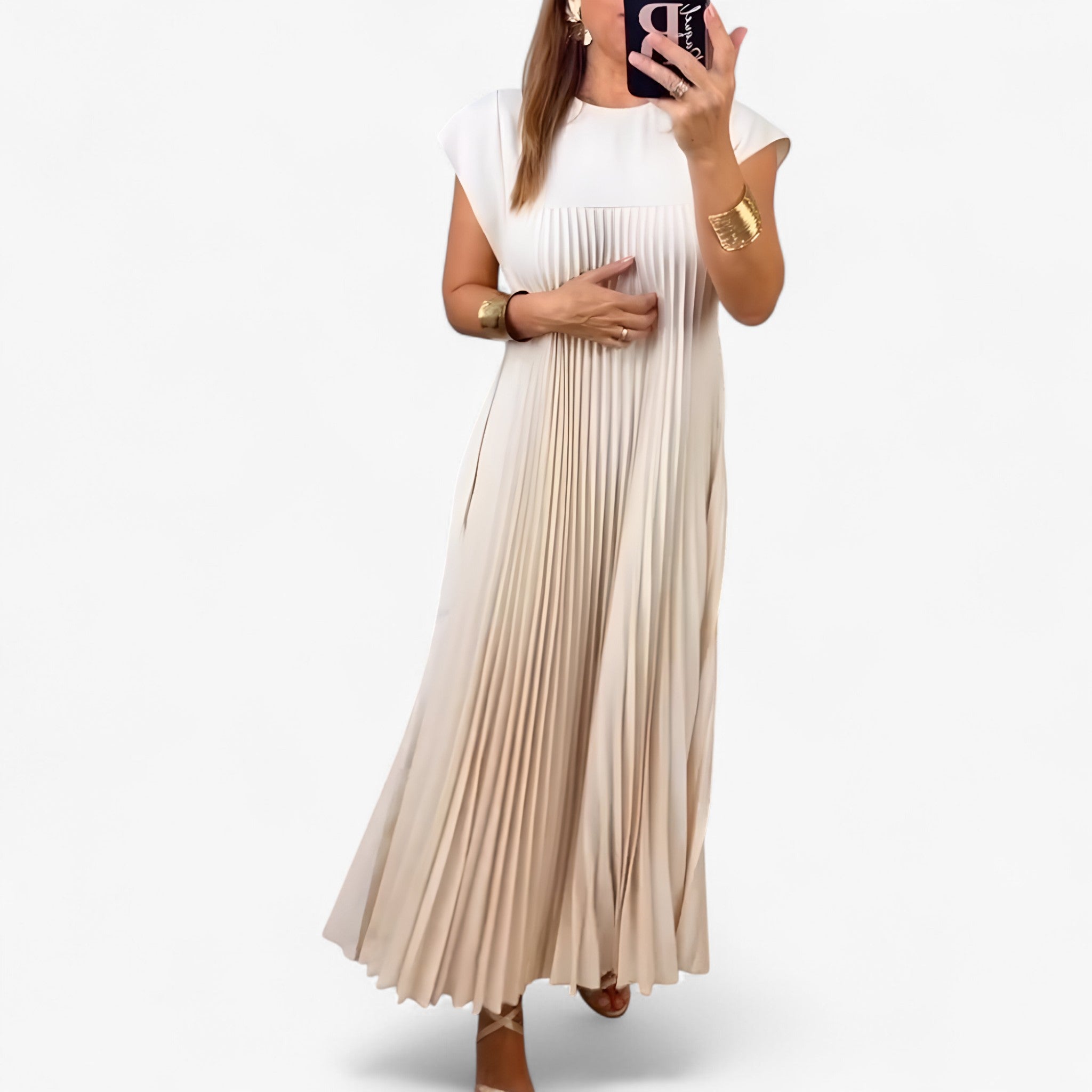 Aduana | Ærmeløst kjole med elegante folder - - women's fashion - {{ product_tags }