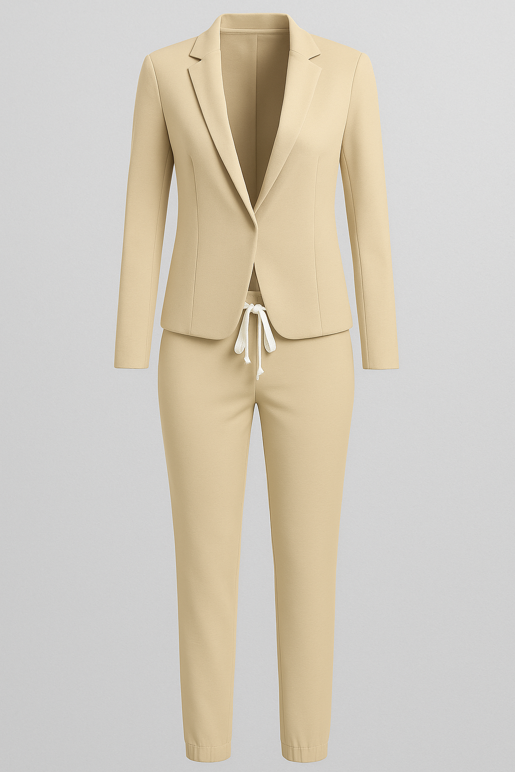 Amelie | Damen Blazer-Set med joggingbukser - Beige - Amelie | Damen Blazer-Set med joggingbukser- €25 - {{ product_tags }