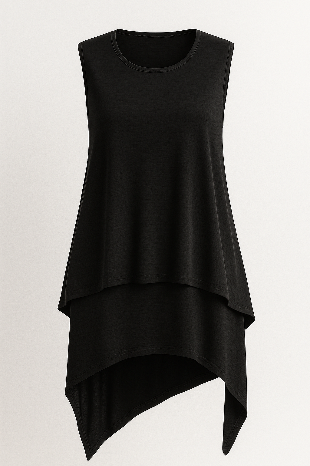 Aria | Flydende asymmetrisk ærmeløs top - Schwarz - Aria | Flydende asymmetrisk ærmeløs top - €25 - {{ product_tags }