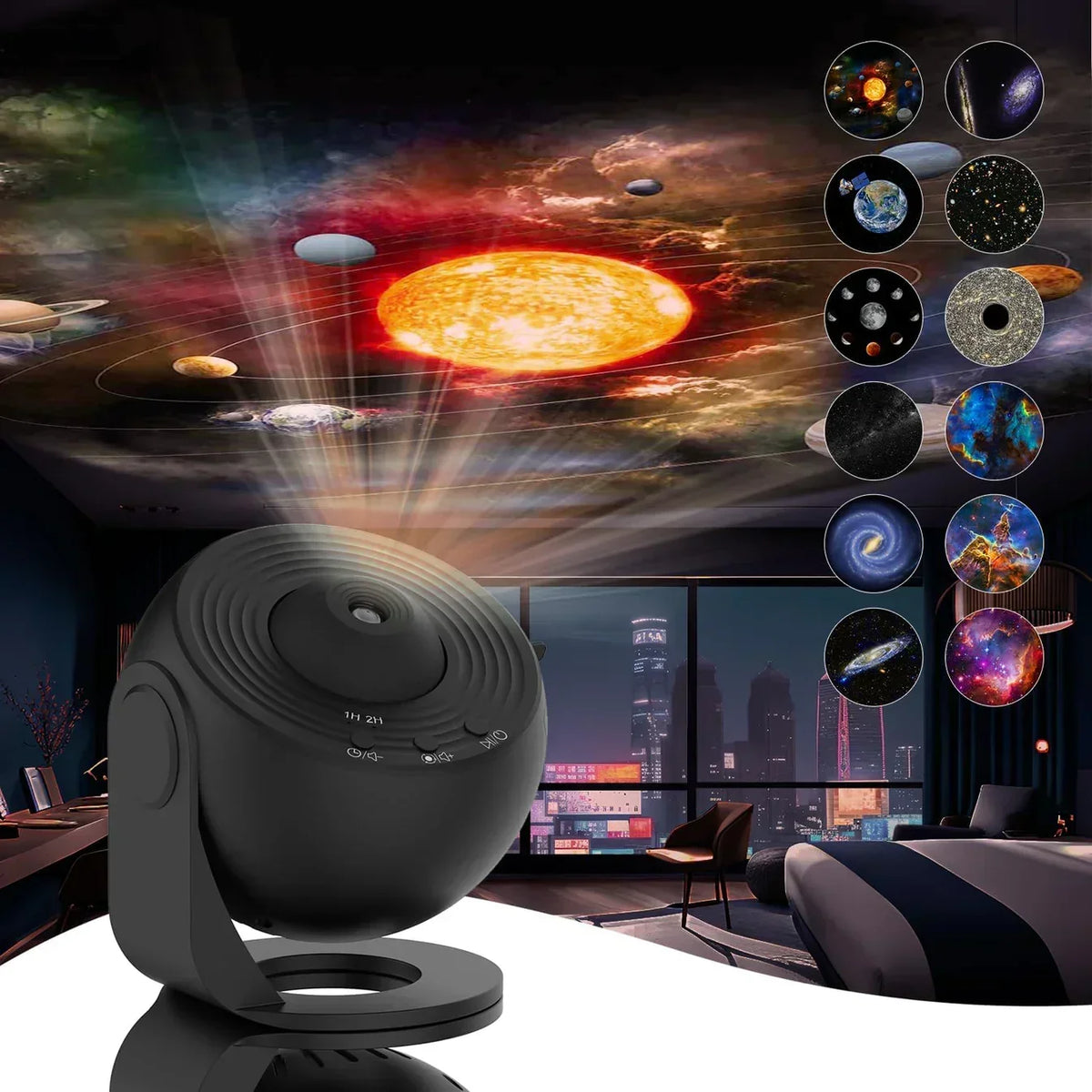 Galaxy Stjerneprojektor – 360° Roterende Stjernehimmel-lampe med 13 Skiver - - Night Light Projector - {{ product_tags }