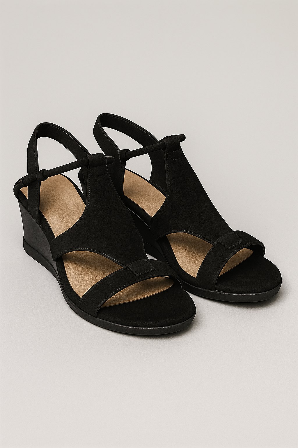 Fern | Kilepantoletter med anklerem - Sort - Fern | Kilepantoletter med anklerem - €25 - {{ product_tags }