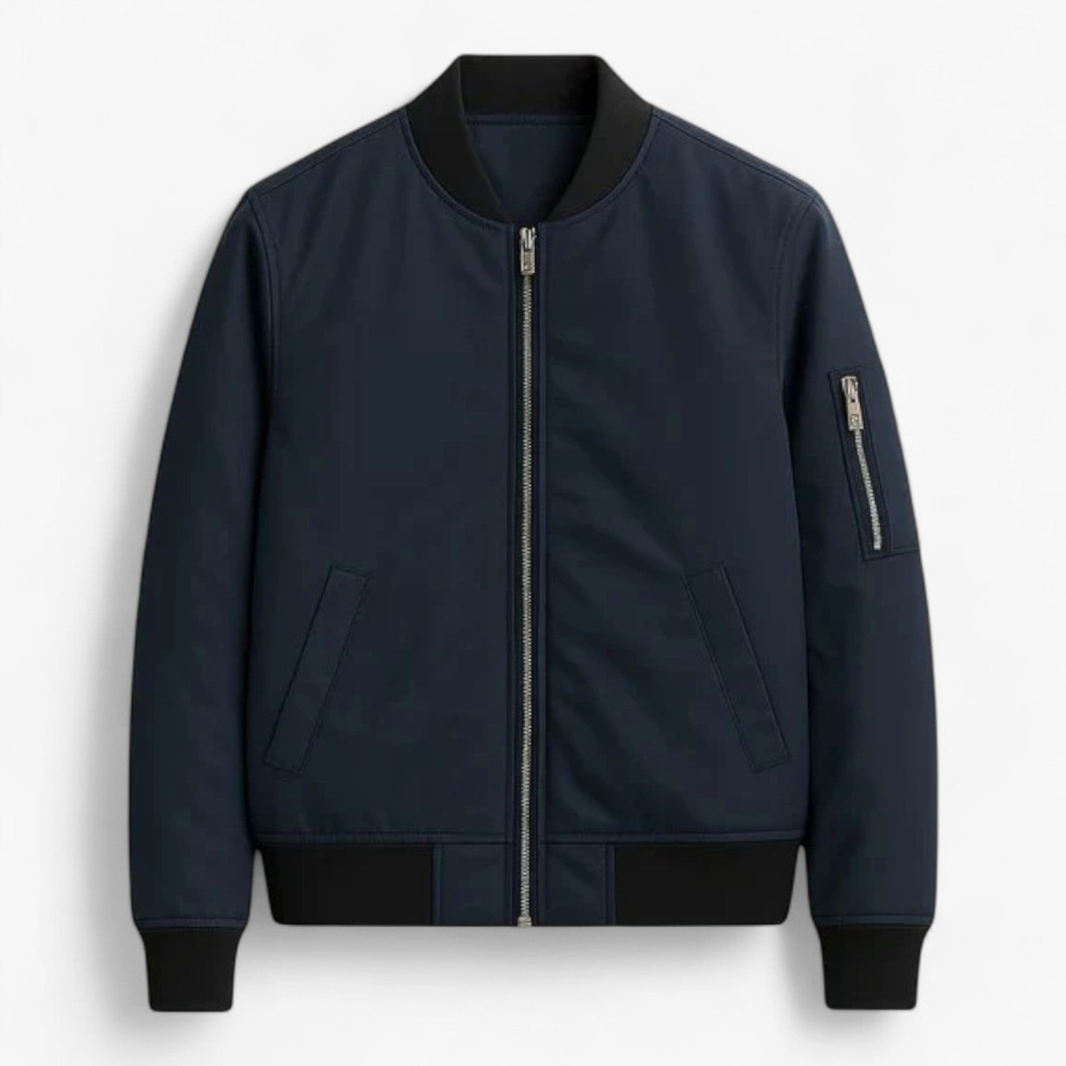 Finn | Mænds Minimalistisk Jakke med Lynlås - Blå - Herrejakker - {{ product_tags }