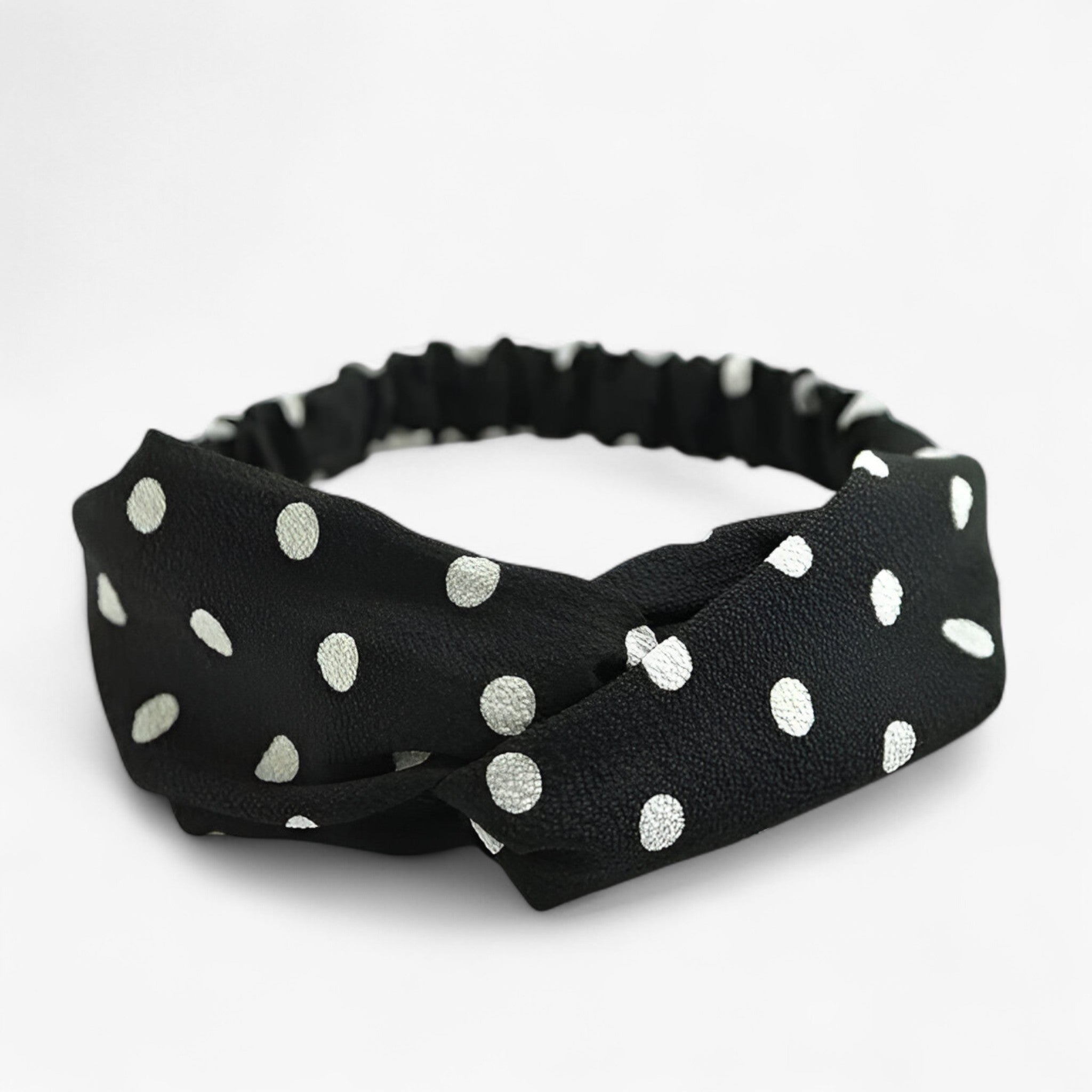 Fascia med boheme-tryk Vintage bandana - Sorte prikker - women's fashion - {{ product_tags }