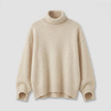 Damesweater i cashmere med rullekrave