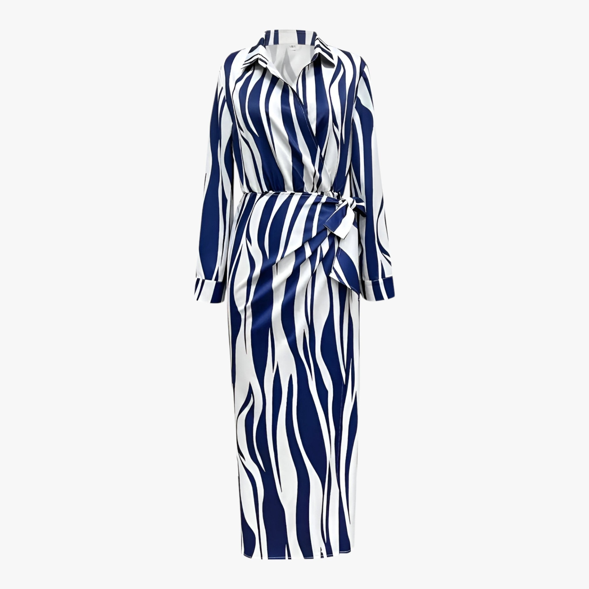 Elena | Printet maxikjole - sofistikeret og feminin - Blå - women's fashion - {{ product_tags }