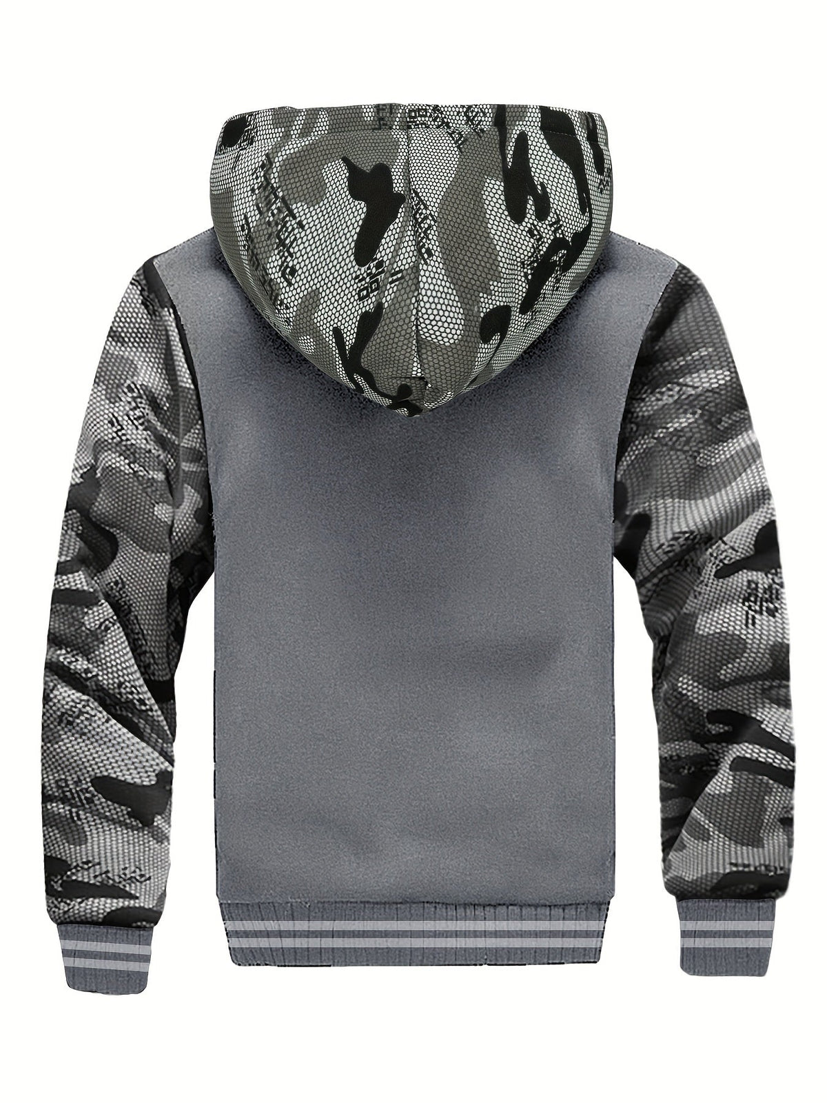 Herre Varm Fleece Hættejakke i Colorblock-Design
