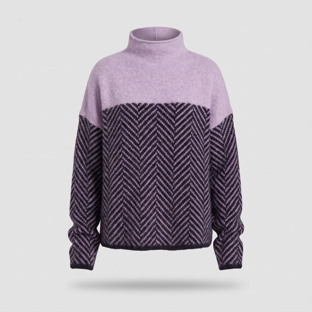 Dametrøje i cashmere med rullekrave - Blød strikpullover
