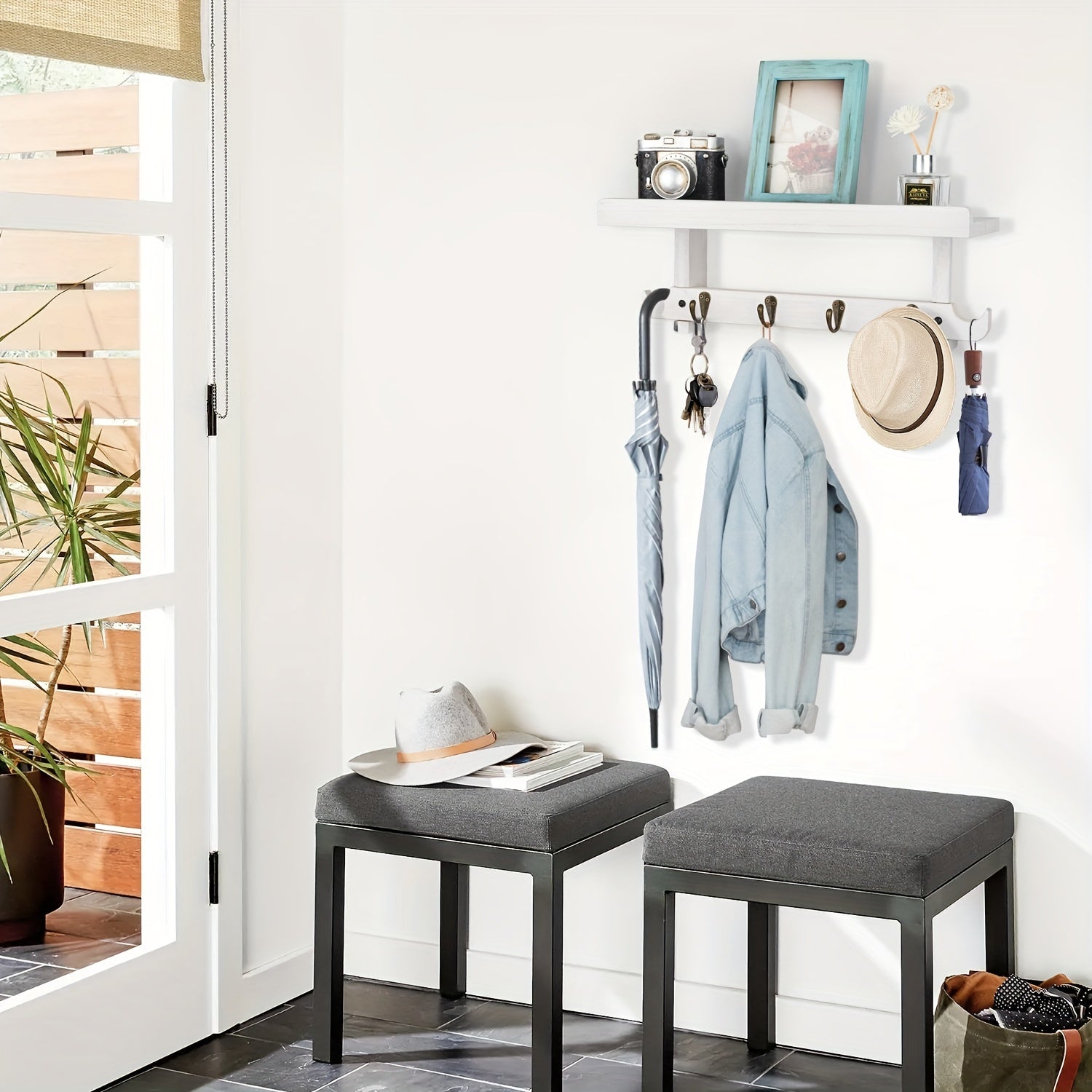 Benny | Væghængt klædestativ med hylde - - house & garden - {{ product_tags }