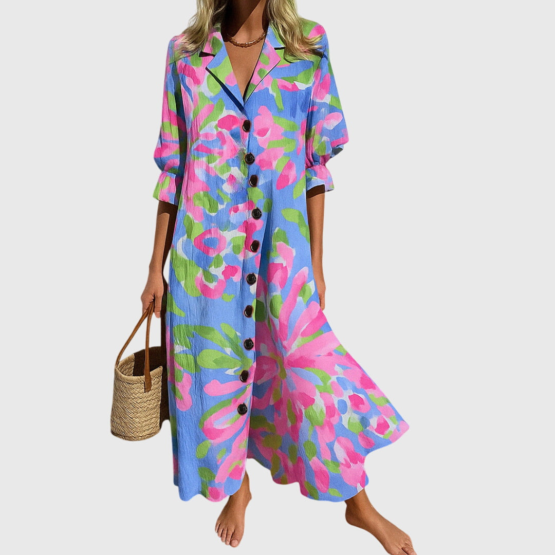 Women > Dresses : Women's Elegant Slimming Dress in Pink van DUUWE
