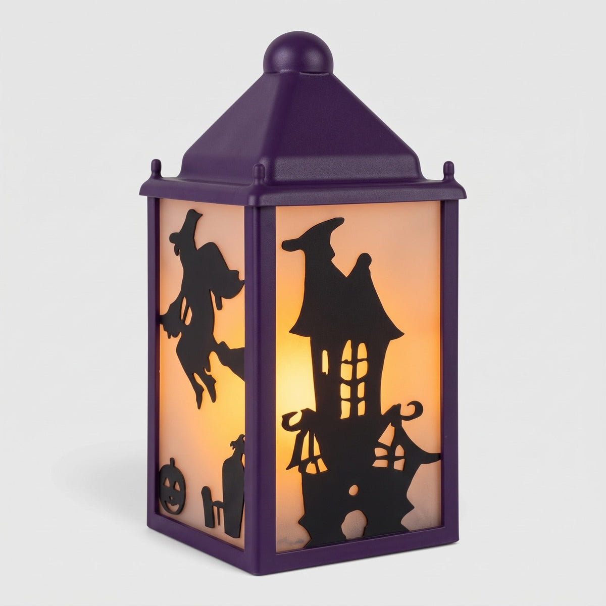 Halloween Lanterne Fyrfadsstage – Uhyggelig Glød-Dekoration - Lilla - Halloween Tealight Holder - {{ product_tags }
