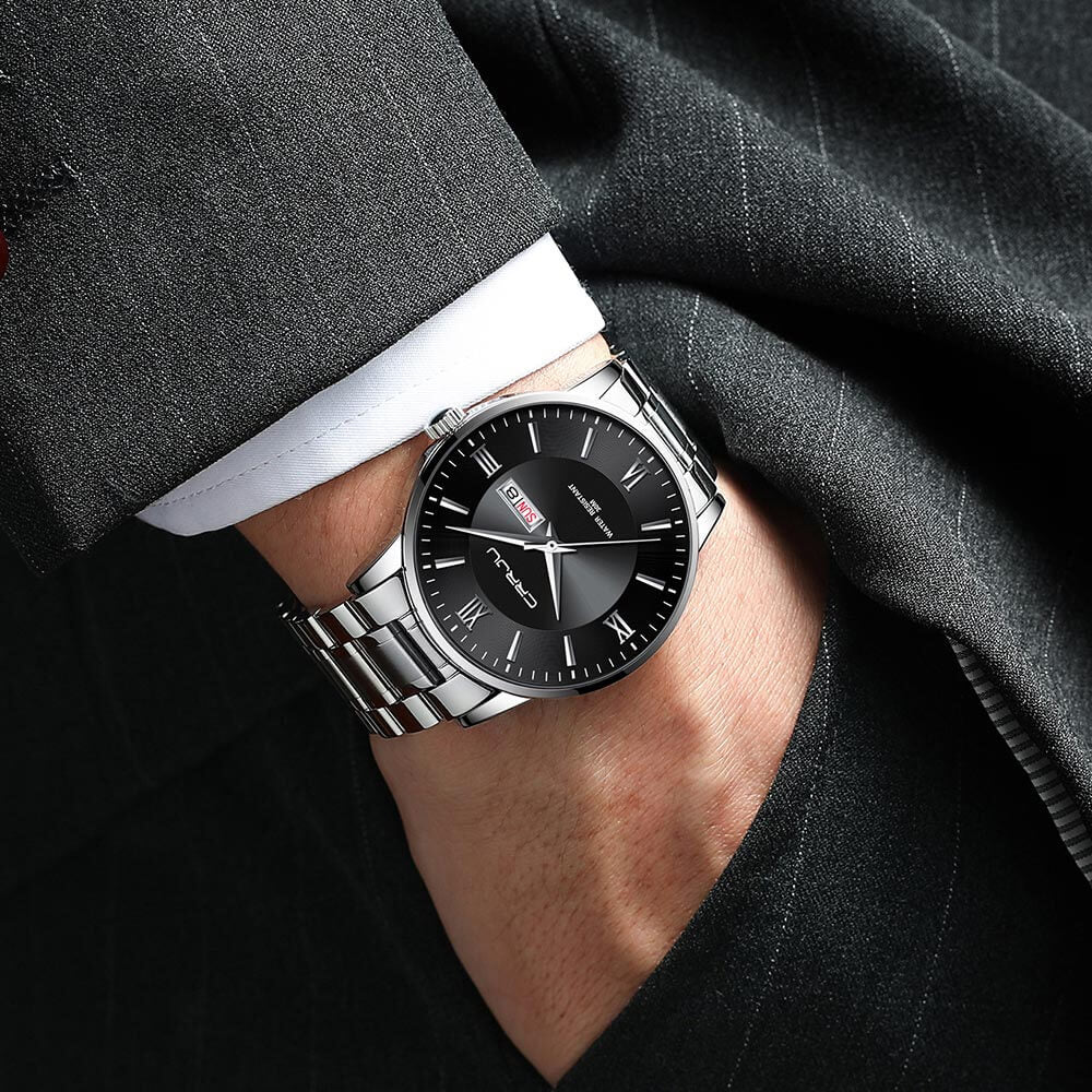 Alma | Herrer sportsur sort - Vandtæt silikonekronograf med dato og stopur - - watches - {{ product_tags }