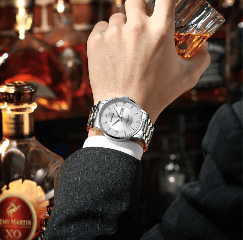 Alma | Herrer sportsur sort - Vandtæt silikonekronograf med dato og stopur - - watches - {{ product_tags }