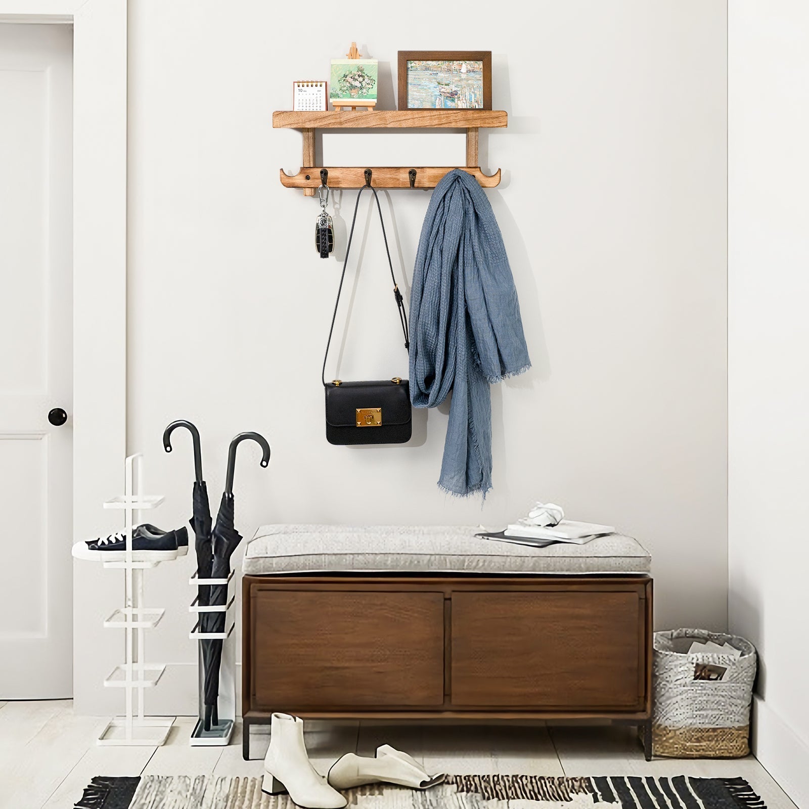 Benny | Væghængt klædestativ med hylde - - house & garden - {{ product_tags }