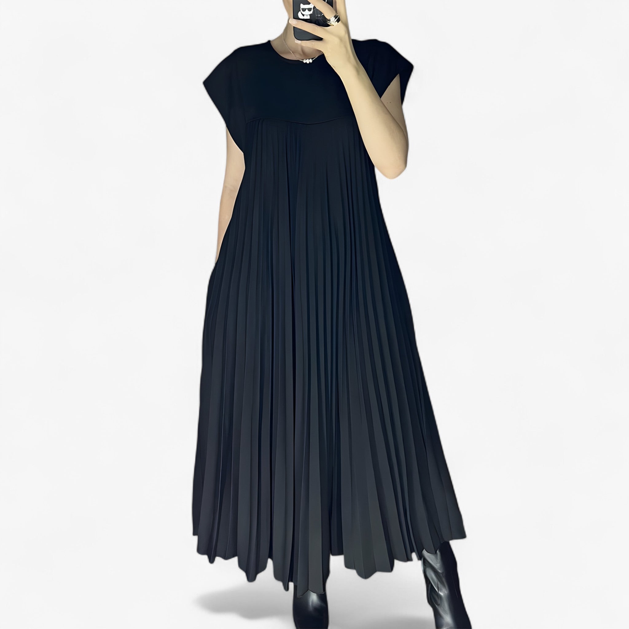 Aduana | Ærmeløst kjole med elegante folder - - women's fashion - {{ product_tags }