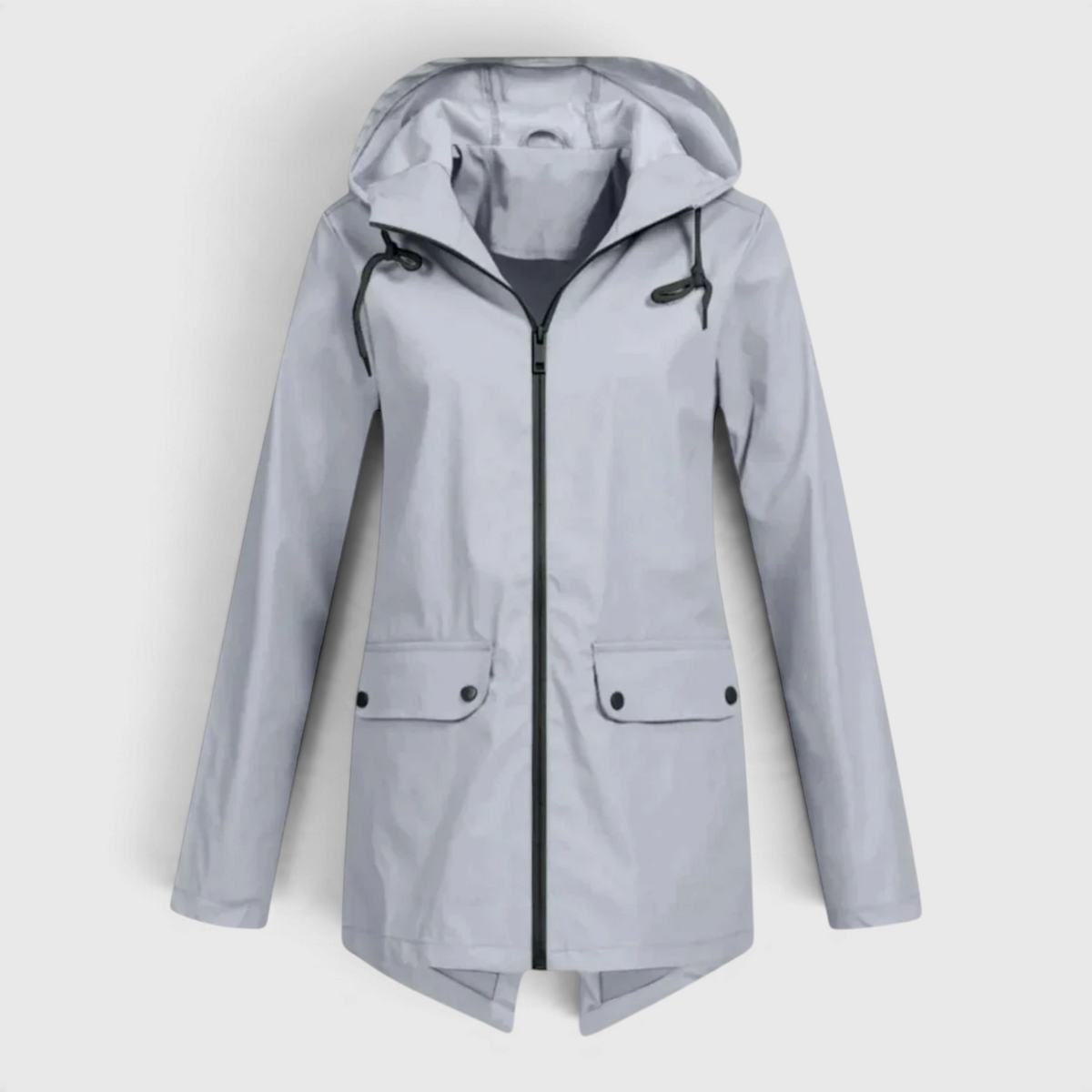 Dame Parka med Snoerebaand-Haette - Lysegraa - Coat - {{ product_tags }