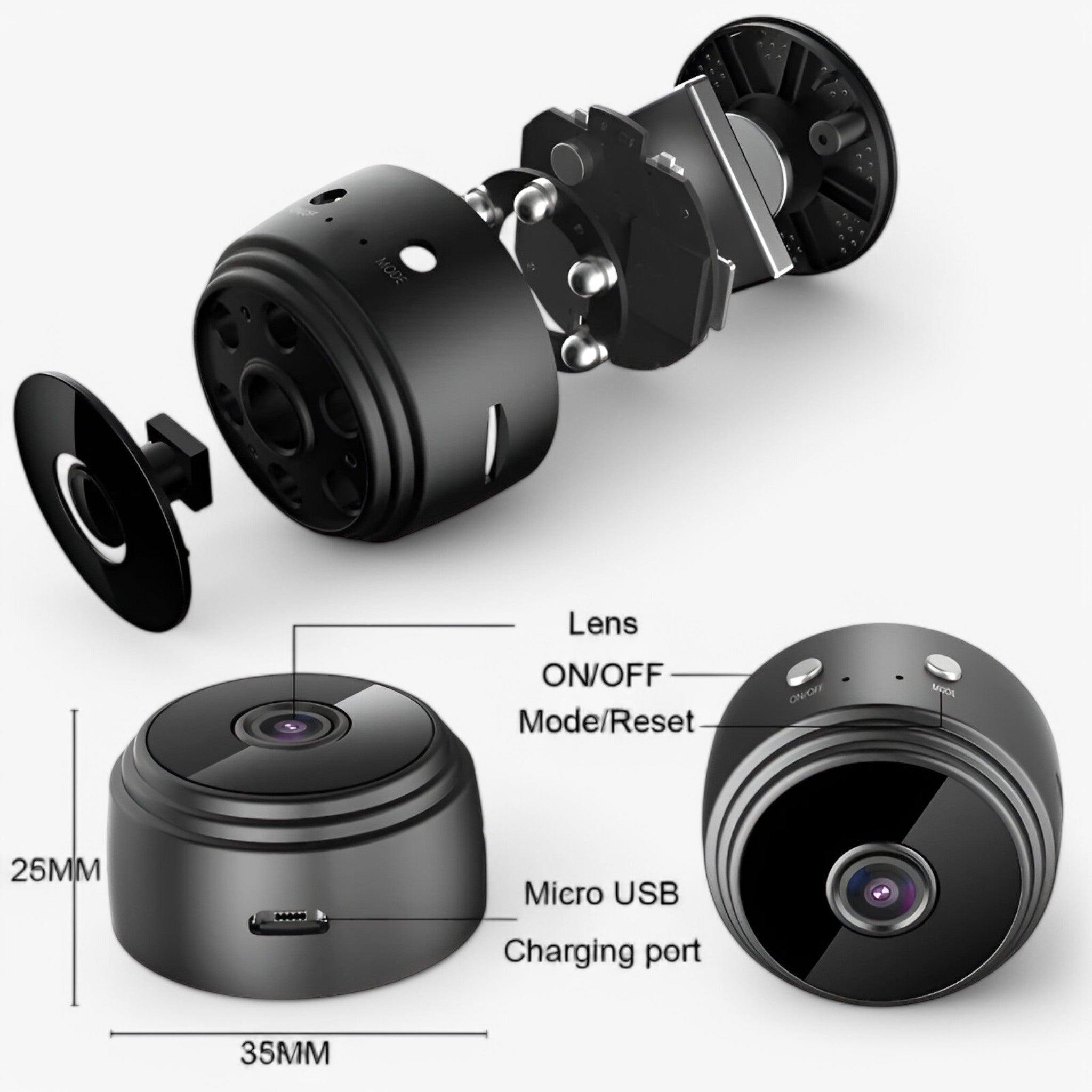 Elias | Mini 1080p HD Trådløst Sikkerhedskamera - - gadgets - {{ product_tags }