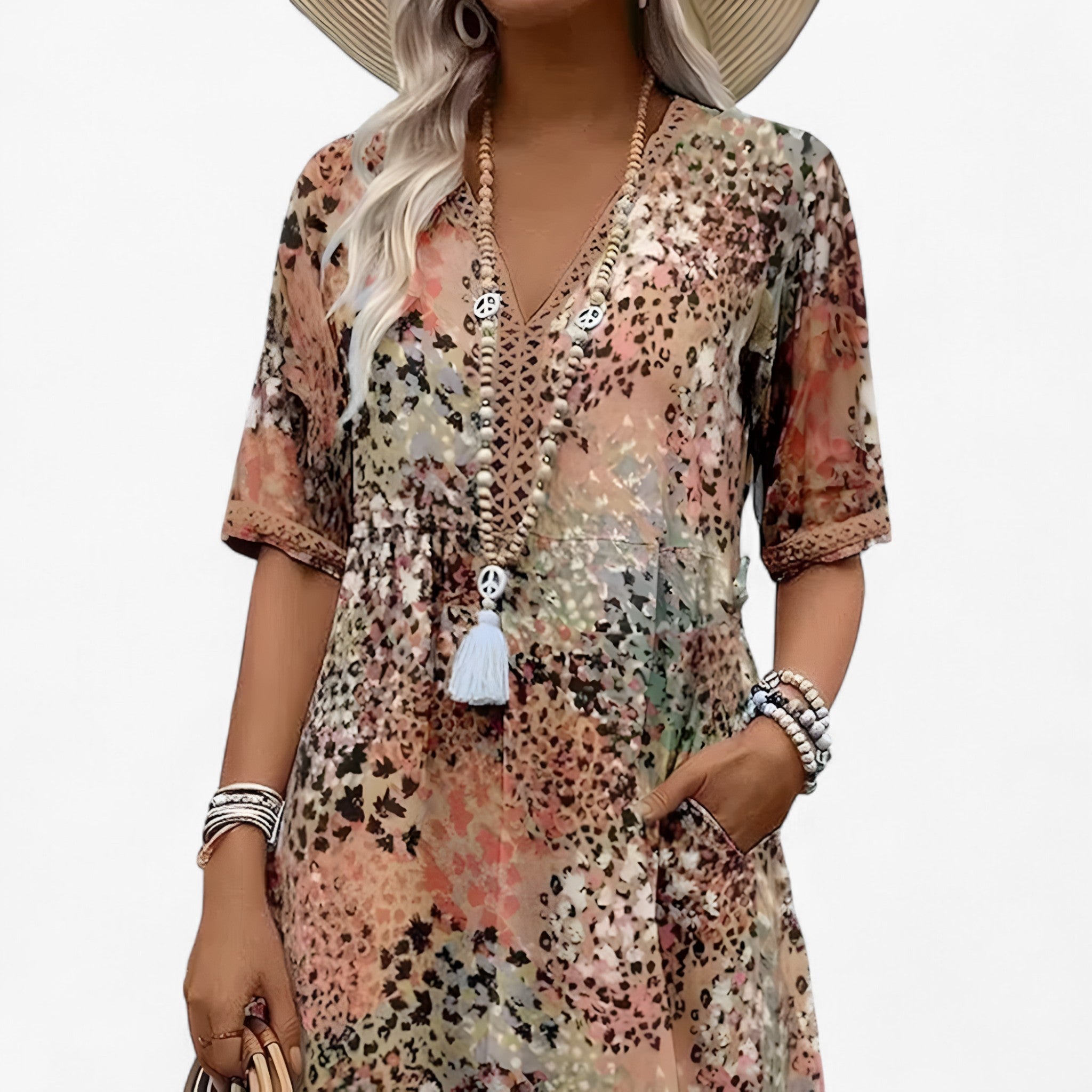 Patricia - Kjole med blomsterprint - - women's fashion - {{ product_tags }