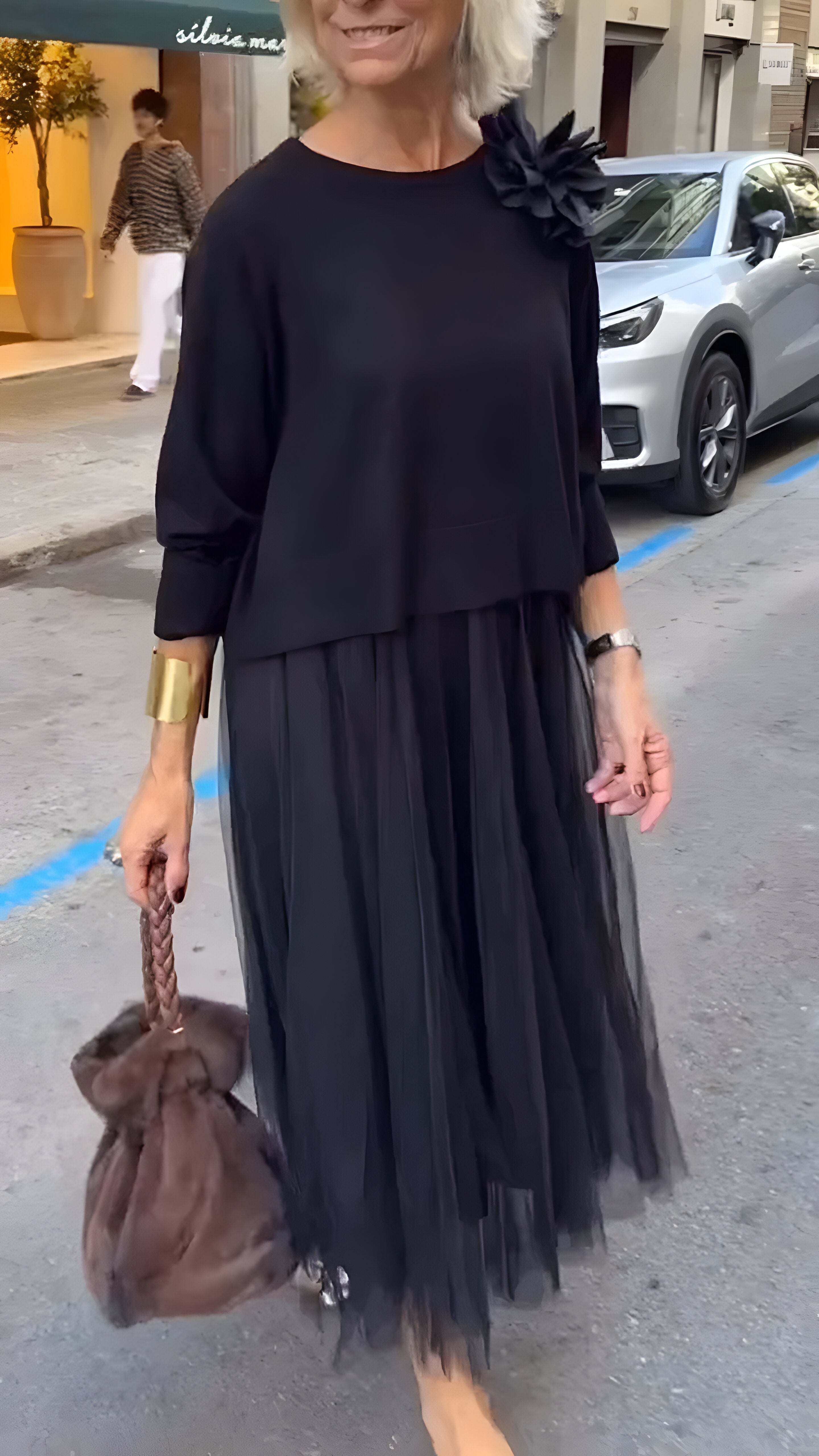Wenche | Verfeinertes mehrlagiges Midi-Kjole til einen schicken Look Dame