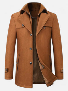 Ancienne Monde | Herre Trenchcoat Uld Dobbelt Lynlås Krave