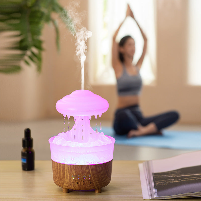 Regnsky Luftfugter-lampe – LED-lys med Regndråbelyd - - Humidifier Night Light - {{ product_tags }