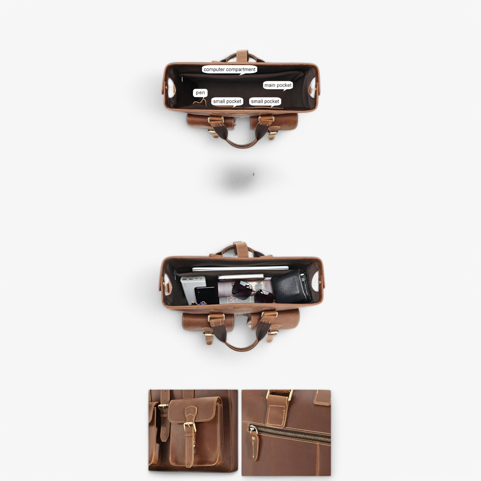 Alessio | Højkvalitets Dokumentmappe i Fuld Læder - - bags - {{ product_tags }