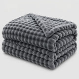 Struktureret Koralfleece Plaid til Sofa og Seng
