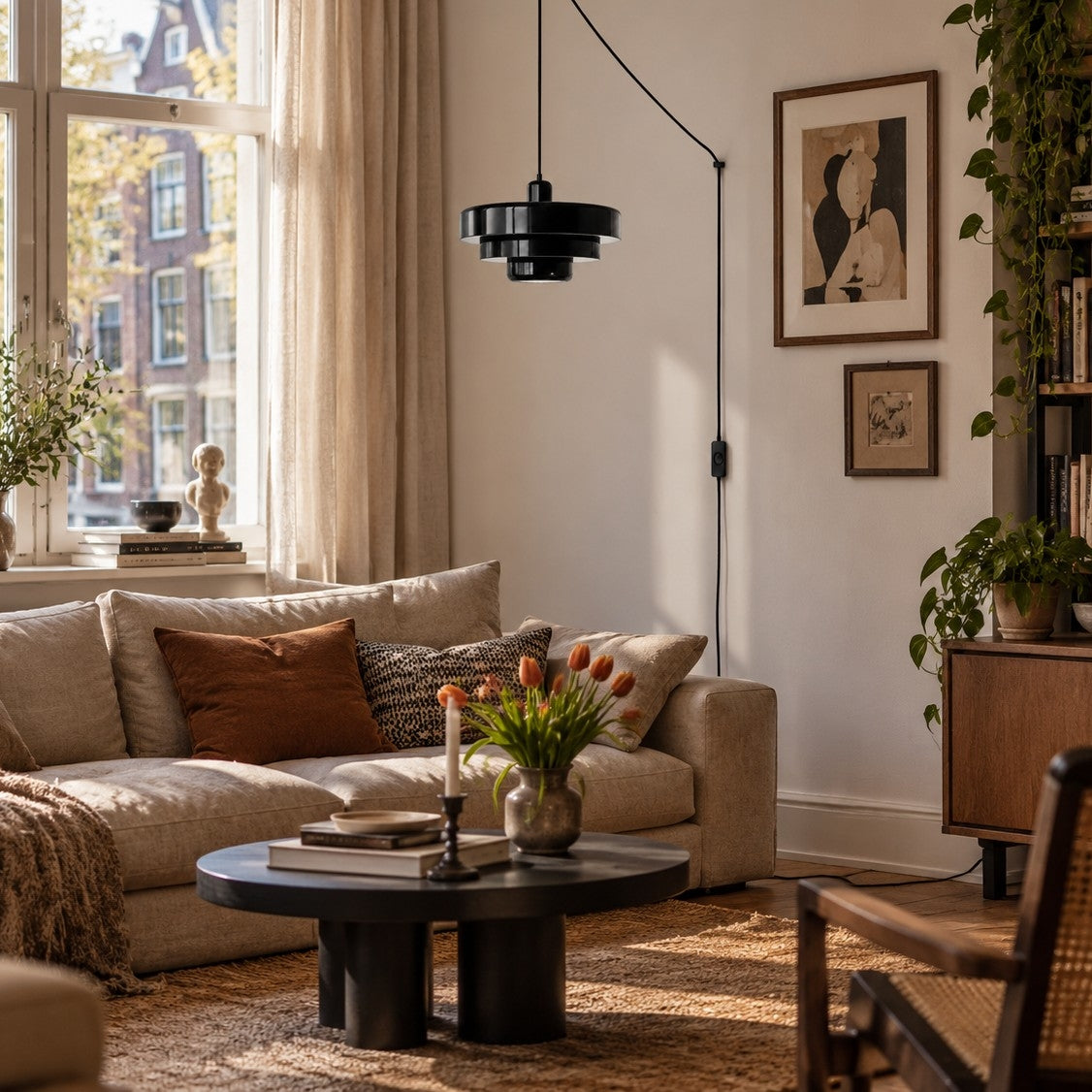 Retro Bauhaus Stikkontakt Pendellampe - Multi Farve - - Home Decor - {{ product_tags }
