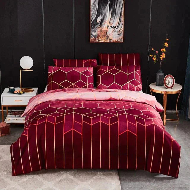 Luxe Layer - Komfortdyne 'Geometrisk Mønster' forfriskende og åndbar - Rød - house & garden - {{ product_tags }