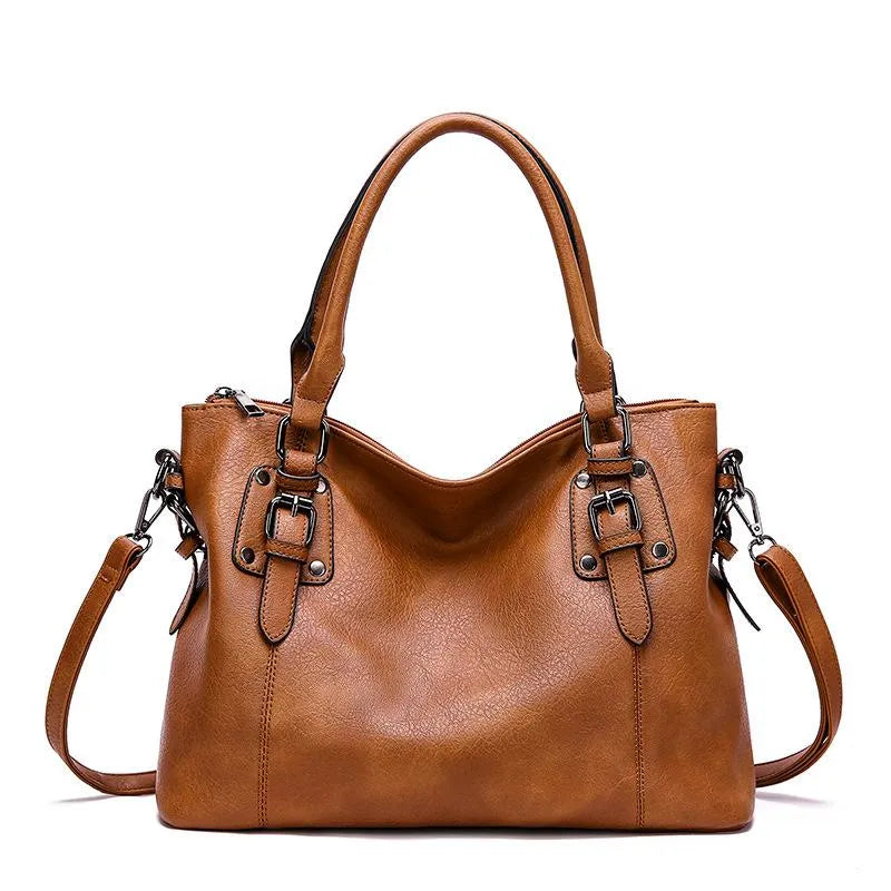 Nouk™ | Chic skuldertaske i læder - Brun - bags - {{ product_tags }