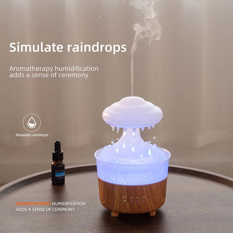 Regnsky Luftfugter-lampe – LED-lys med Regndråbelyd - - Humidifier Night Light - {{ product_tags }