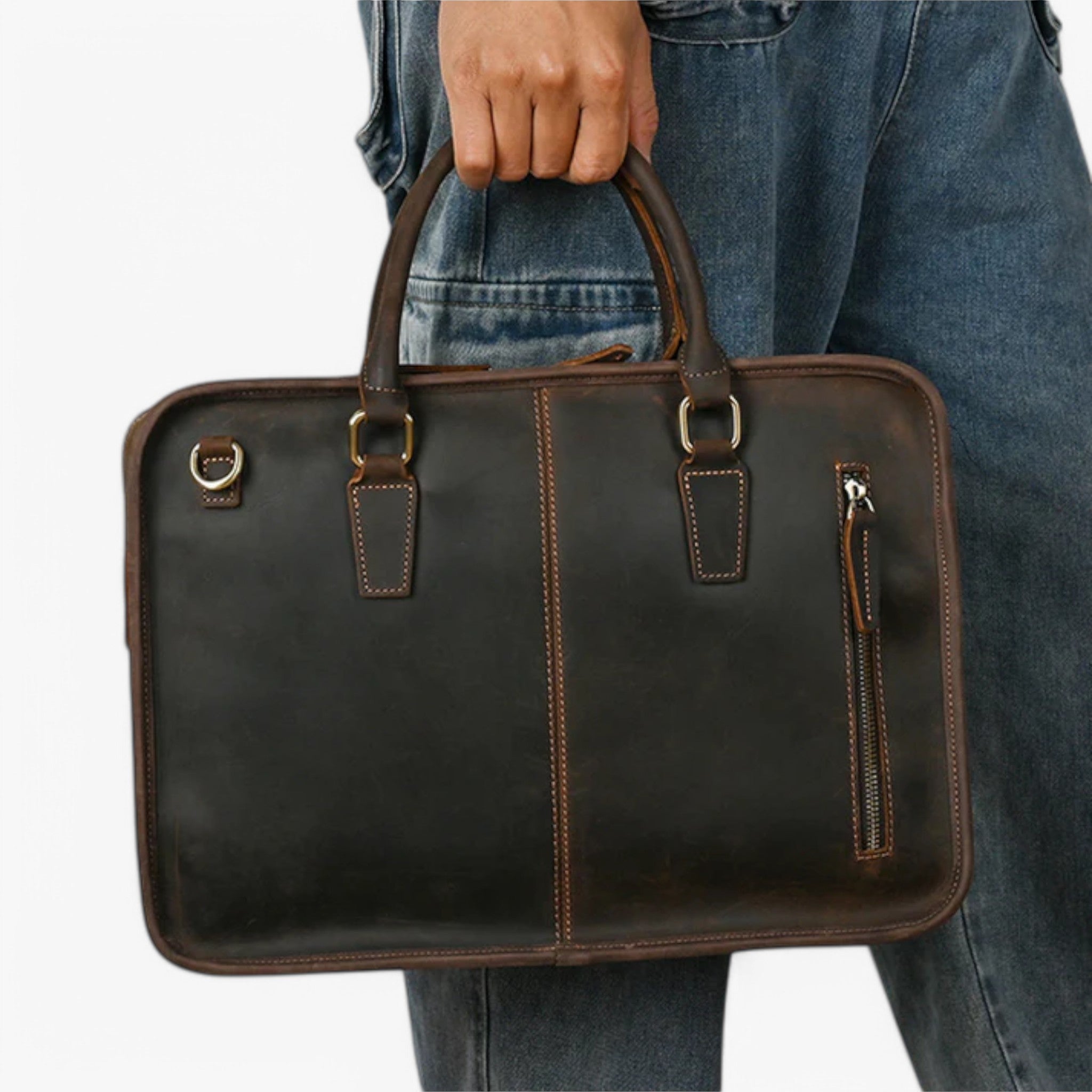Ugo | Computertaske i læder med skulderrem - - bags - {{ product_tags }