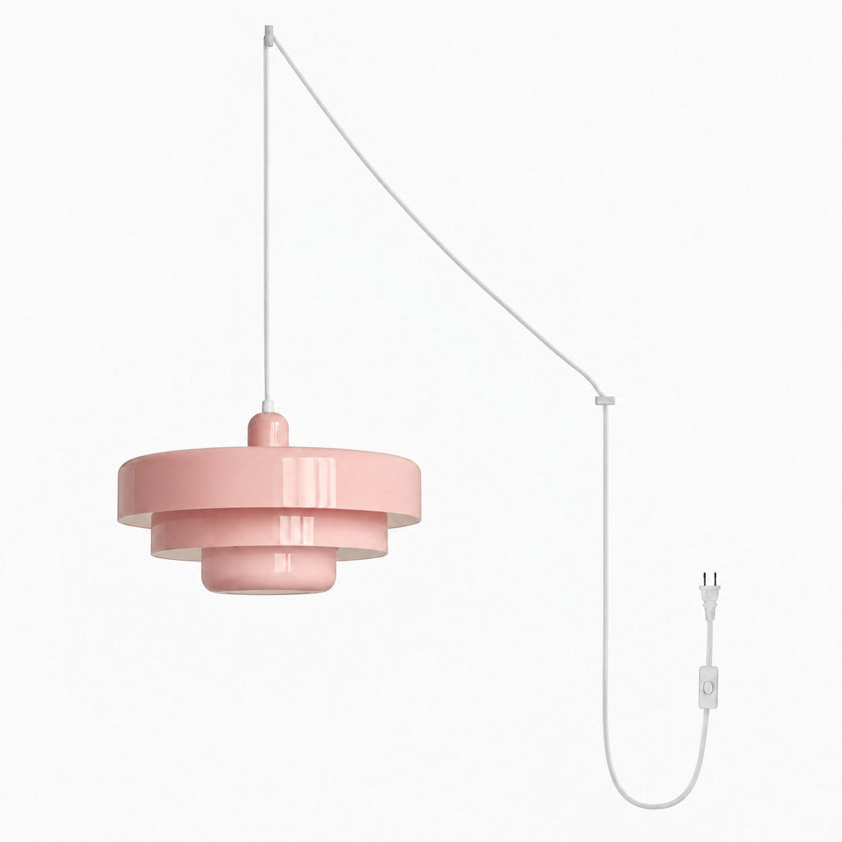 Retro Bauhaus Stikkontakt Pendellampe - Multi Farve - Pink - Home Decor - {{ product_tags }