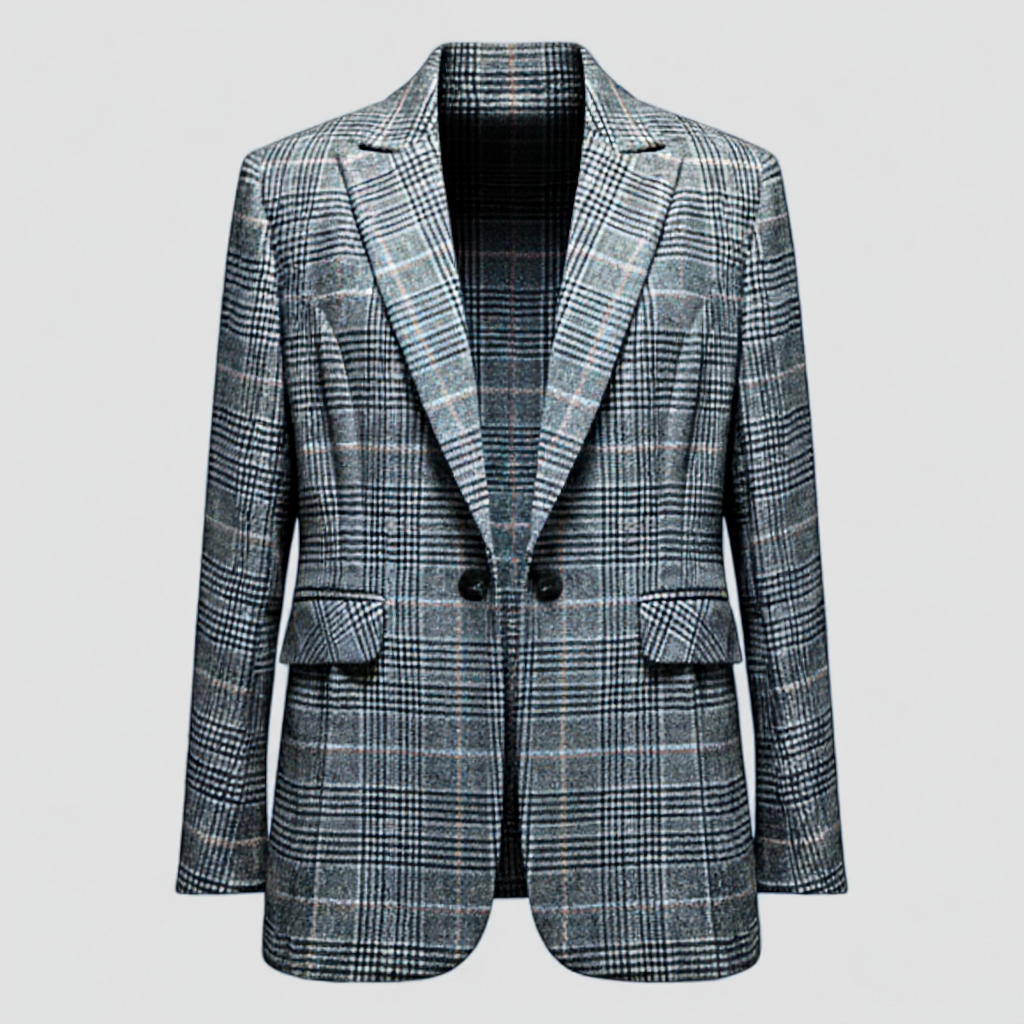 Quin | Blazer Jakke med Mønster - Sort - Blazere - {{ product_tags }