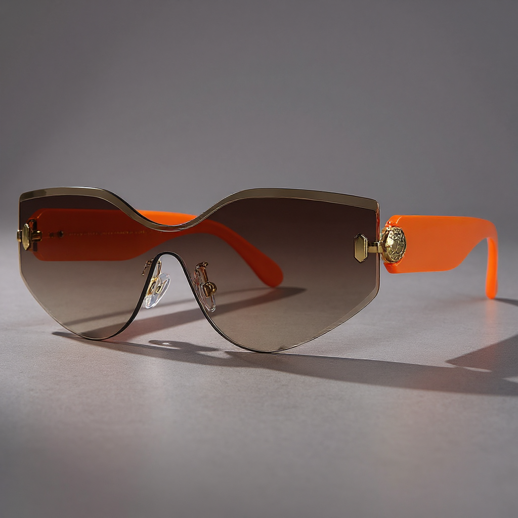Solbriller - Oversized, rammeløse med gradientlinser & guld hardware