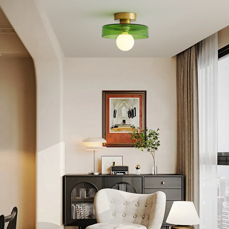 Bauhaus Loftlampe - Fransk-inspireret Messing Glas Geometrisk