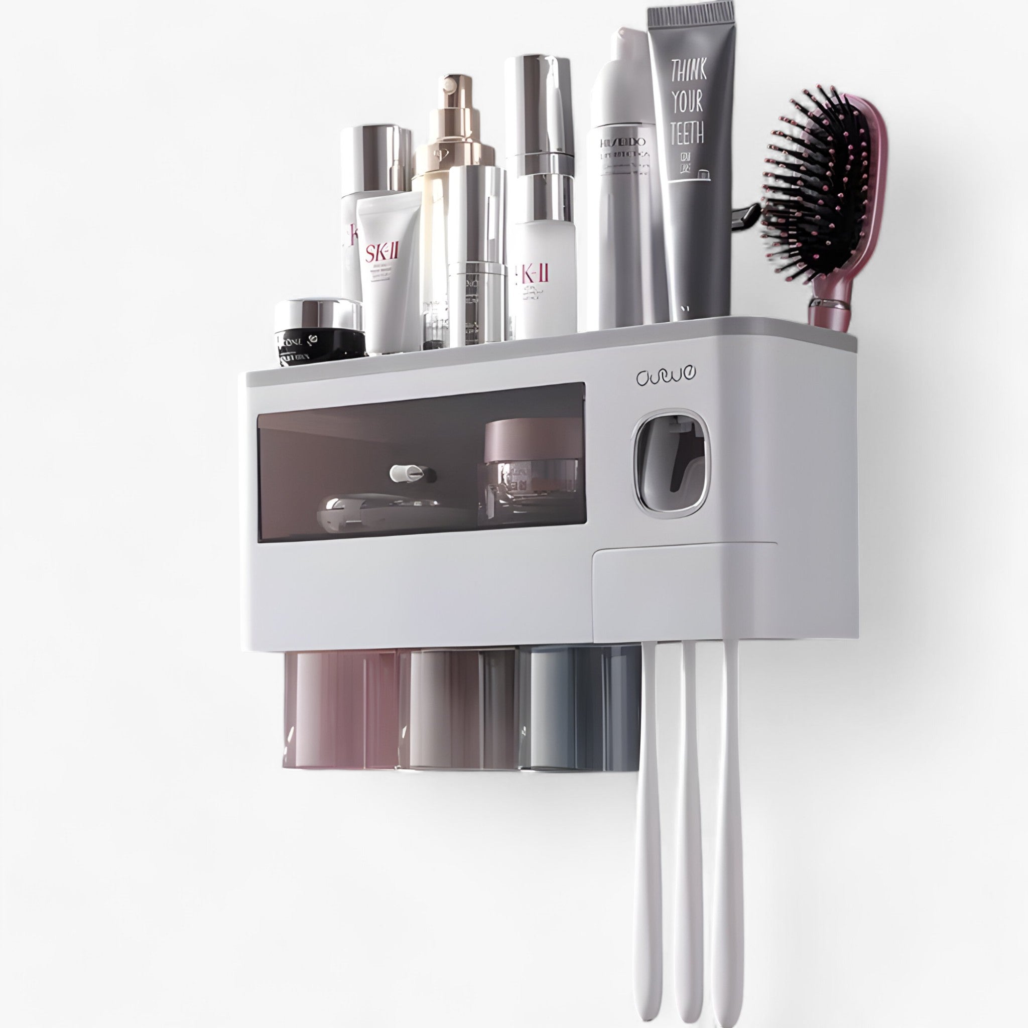 Tandbørsteholder | Automatisk dispenser - Vægholder med hylde - - house & garden - {{ product_tags }