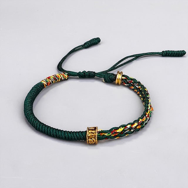 Lucky Bracelet Buddhism | Håndlavet vintage armbånd for lykke - Grøn - other - {{ product_tags }