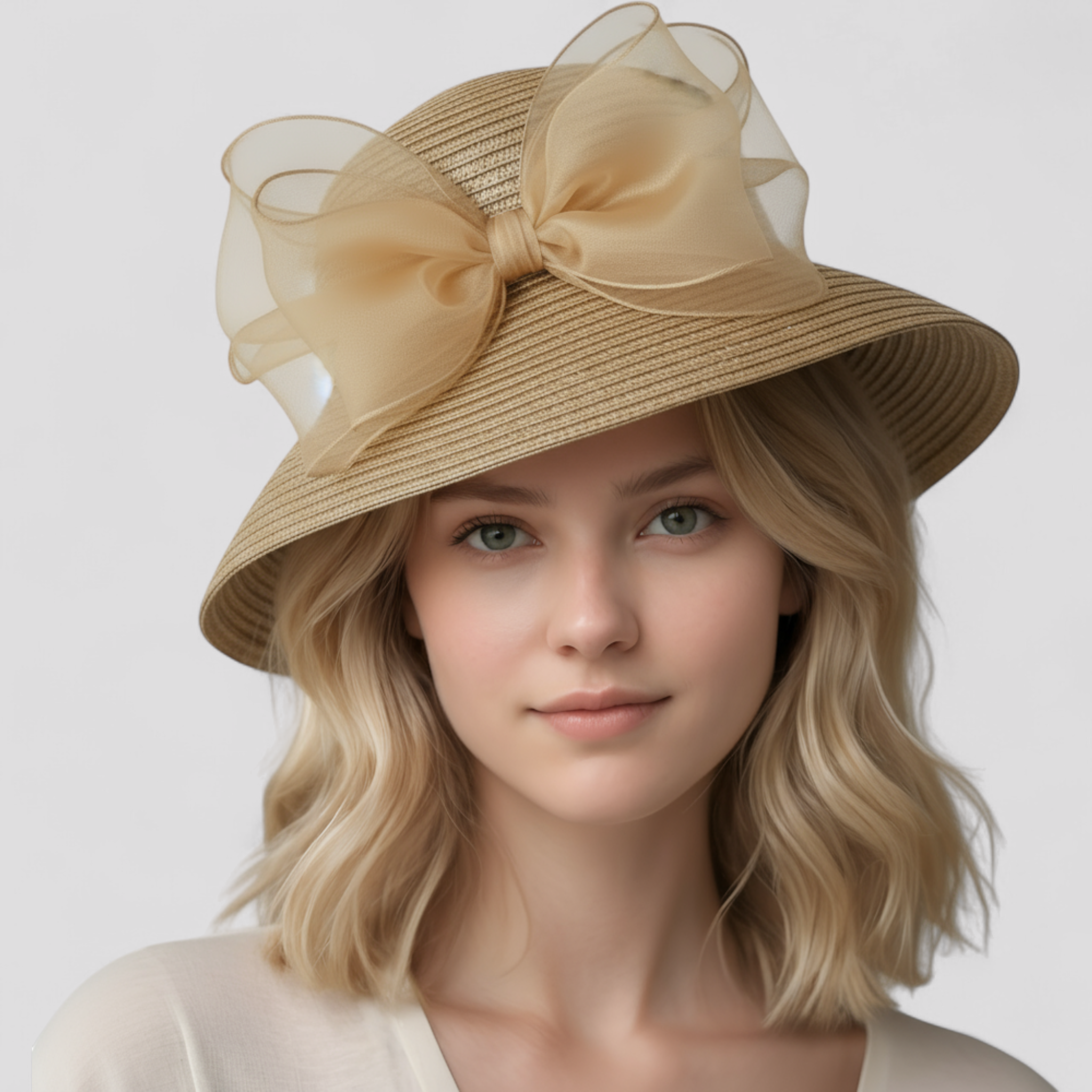 Esperanza | Luksus bryllupsfest hat – Elegant satin med bred kant - - women's fashion - {{ product_tags }