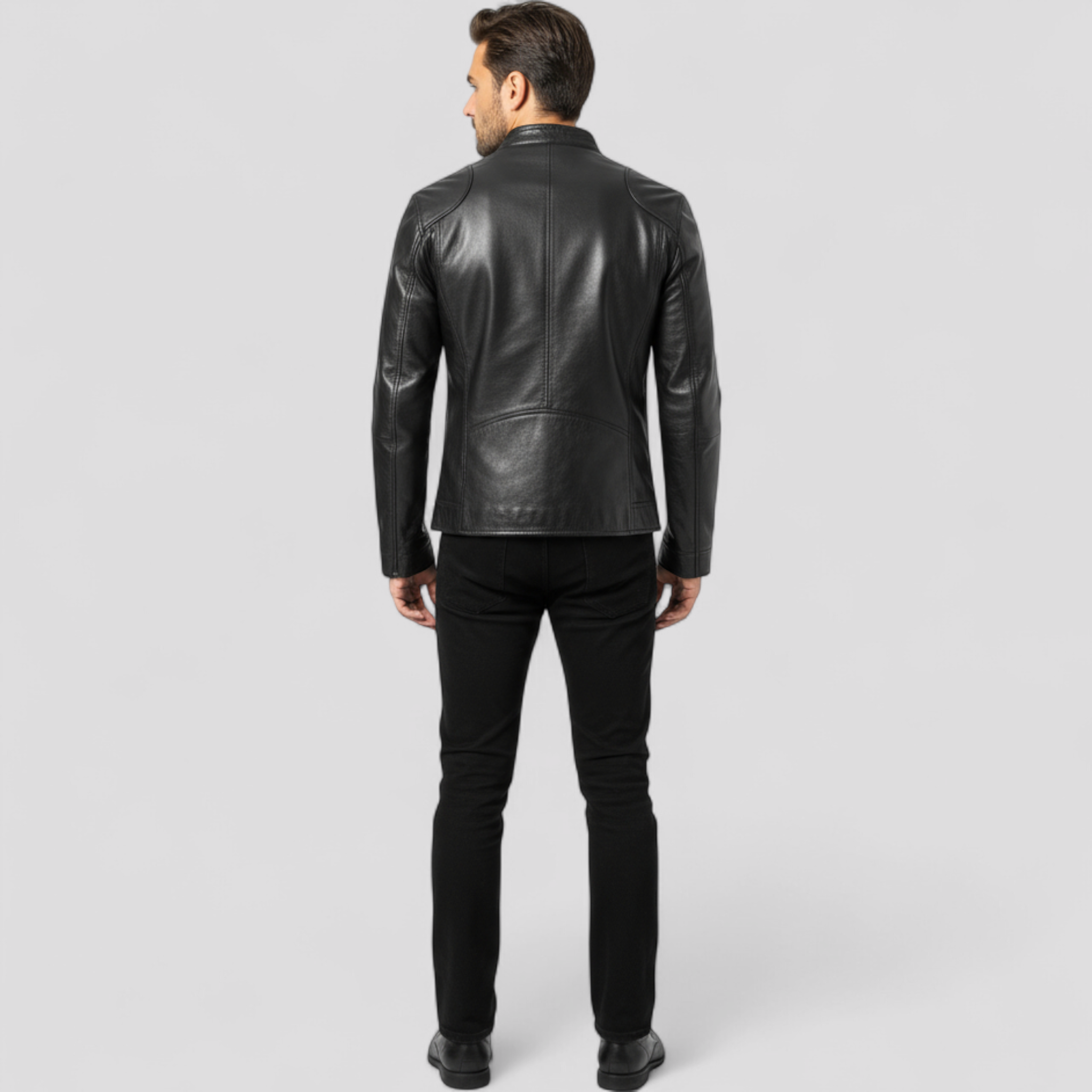 Jackson | Herre læder bikerjakke - Vintage bikervarme