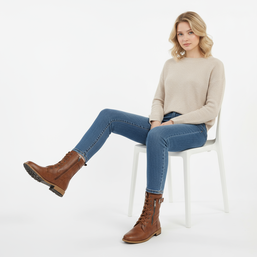 Fabiola | Kvinders Vintage Støvler med Lynlås - - Mode støvler - {{ product_tags }