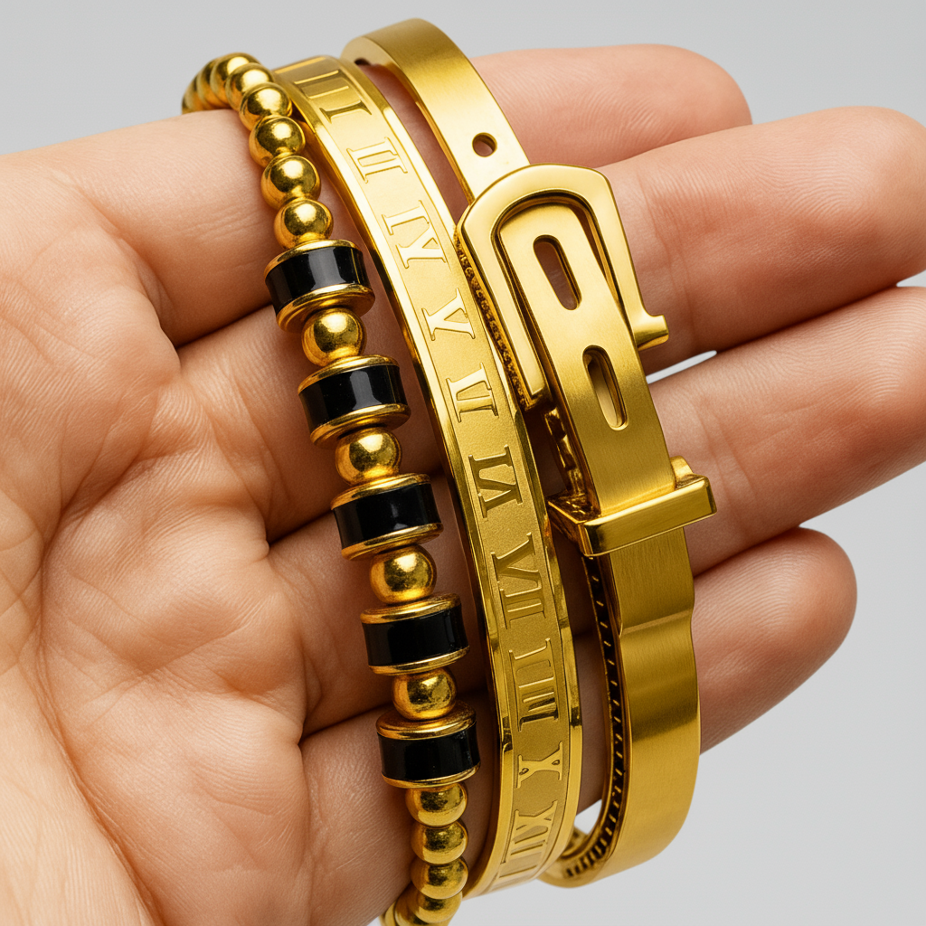 Titanium Armbåndsæt - Guld - Bracelets - {{ product_tags }