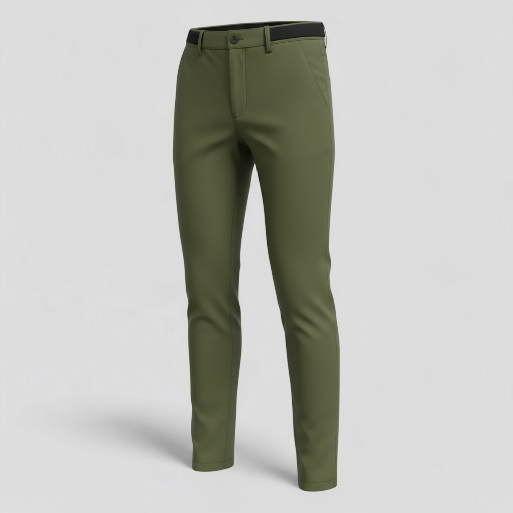 Piero | Herre Slim Fit Bukser med Elastisk Talje - Grøn - Bukser - {{ product_tags }