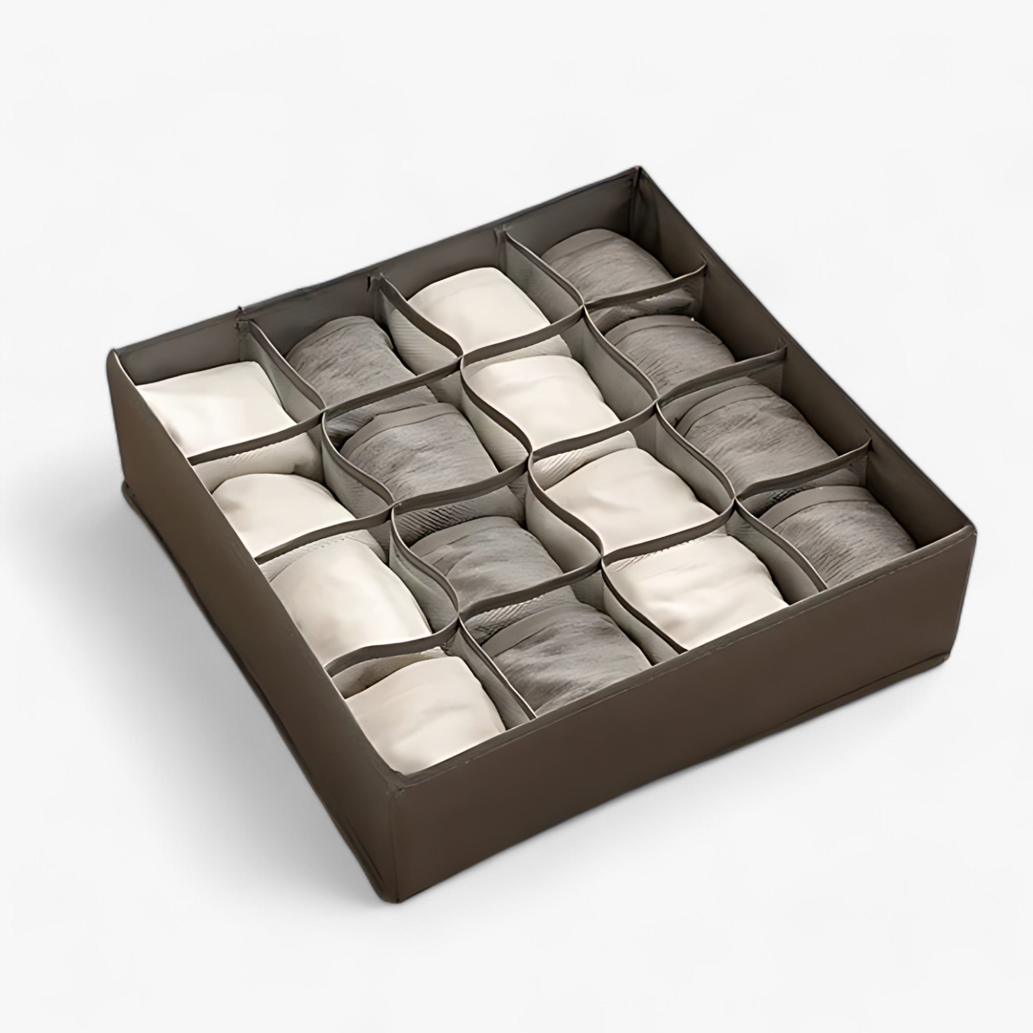 Undertøj Organizer | Foldbar Skuffeopdeler - Hold Sokker og BH'er Neat og Sorteret - Grå 16 Rum - Undertøj Organizer | Foldbar Skuffeopdeler - Hold Sokker og BH'er Neat og Sorteret - €25 - {{ product_tags }