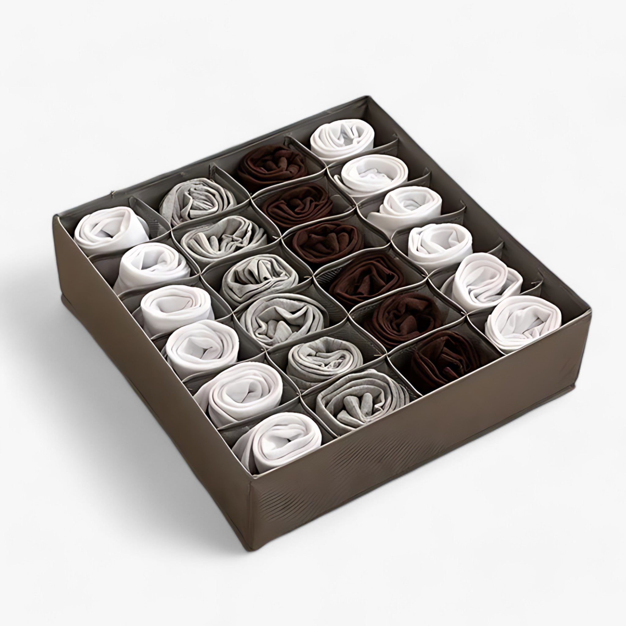 Undertøj Organizer | Foldbar Skuffeopdeler - Hold Sokker og BH'er Neat og Sorteret - Grå 24 Rum - Undertøj Organizer | Foldbar Skuffeopdeler - Hold Sokker og BH'er Neat og Sorteret - €25 - {{ product_tags }