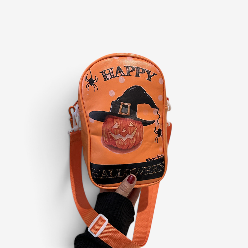 Halloween Græskar Skuldertaske - Kompakt PU, Festlig Stil - Orange Standard - Gifts – Seasonal – Halloween - {{ product_tags }
