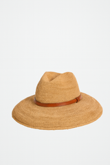 Soren | Summer Hat made of Woven Rafia with Leather Strap