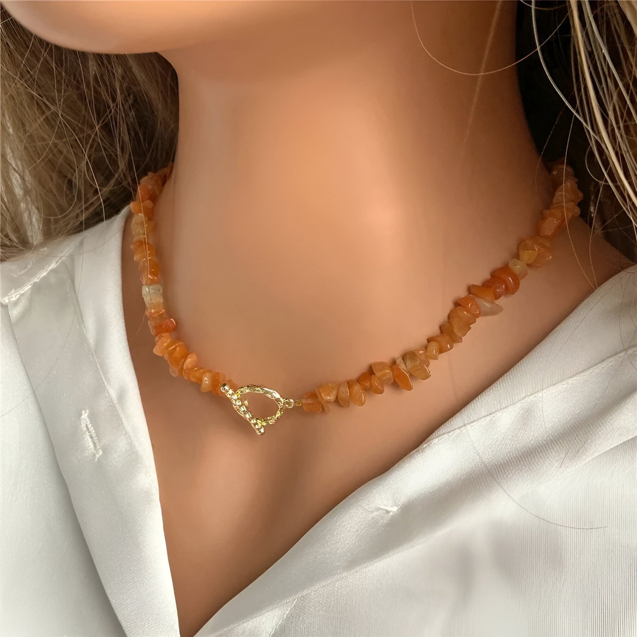 Bohemisk halssmykke med semipræcieuse sten, naturlige sten og stenperler - - Bohemisk halssmykke med semipræcieuse sten, naturlige sten og stenperler - €25 - {{ product_tags }