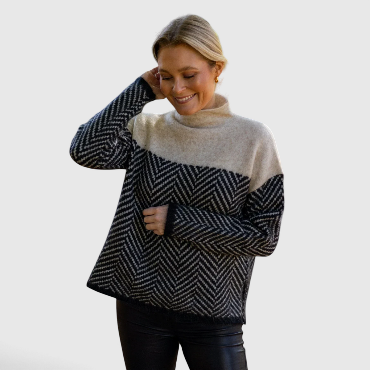 Dame Cashmere Turtleneck Sweater - Blød Strikpullover